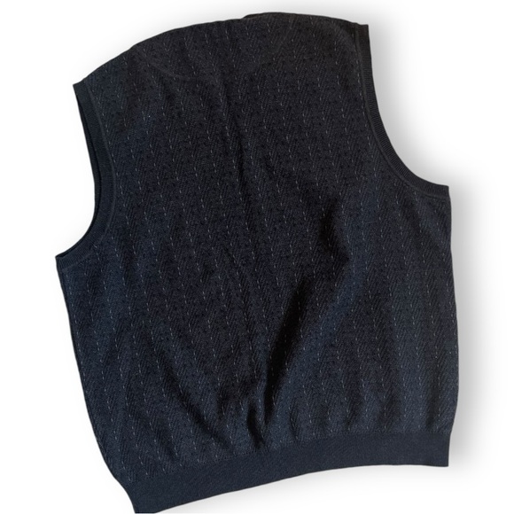 Y2K Men’s Pullover V-Neck Sweater Vest Navy Blue Cutter & Buck Sz XLT - Picture 8 of 9